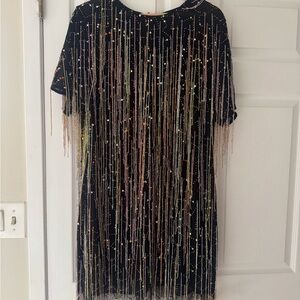 Nasty Gal Black Dress with Colorful Beaded Accents